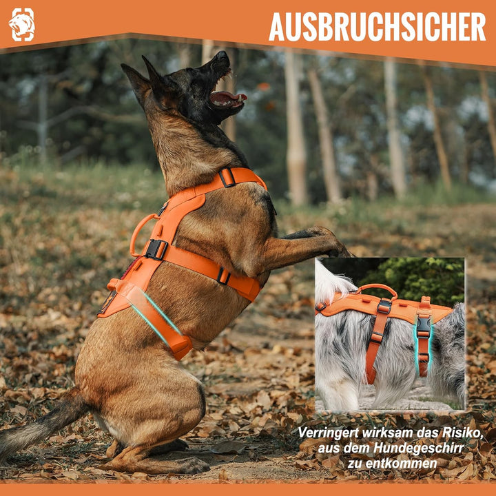 OneTigris Hundegeschirr, T-Bone Taktisches Geschirr mit 2 Griff Ausbruchsicher Einstellbar Brustgesc