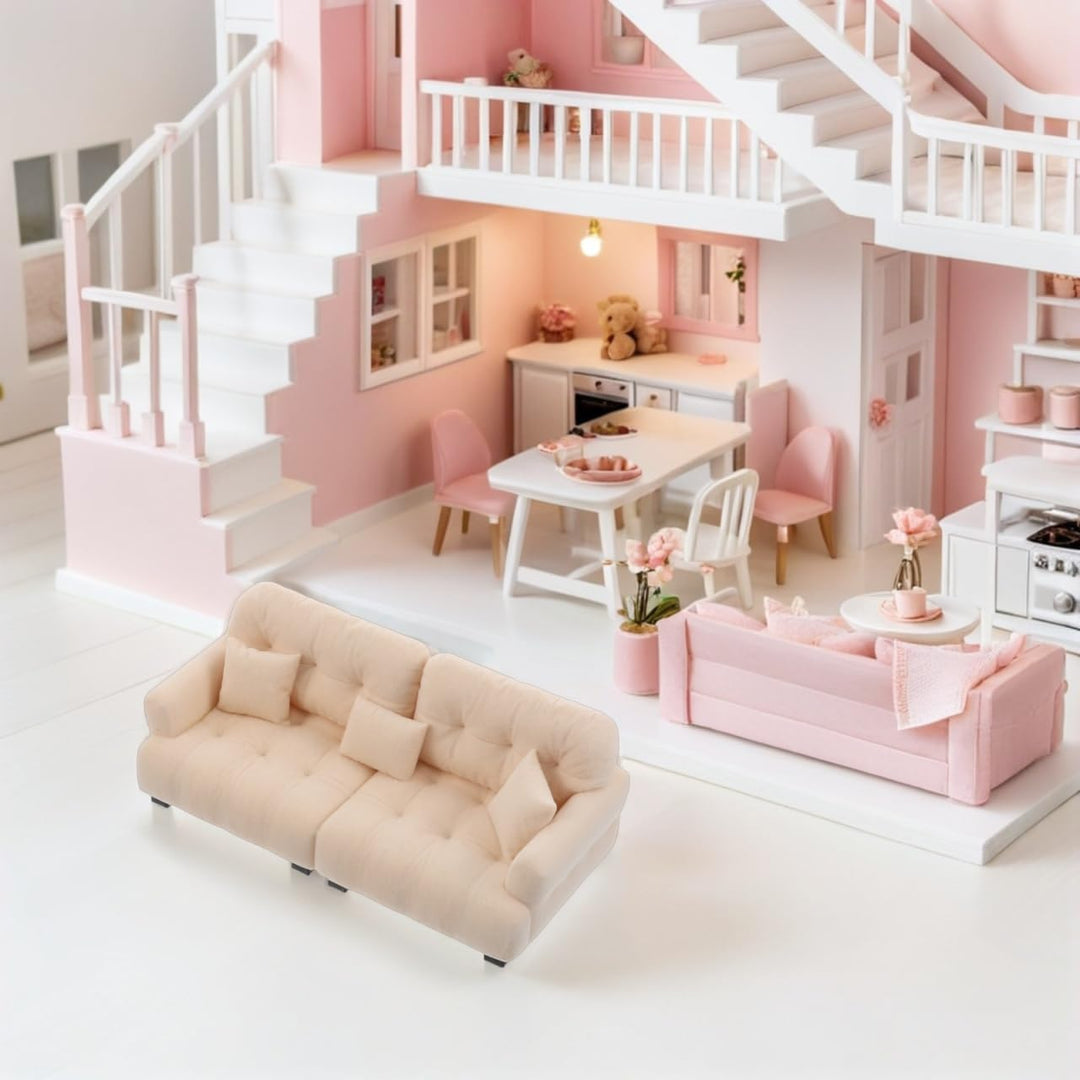 Supvox Massstab Plüsch Mini Couch Modern Miniatur Wohnzimmer Möbel Kleine Möbel für Puppenhaus Dekor