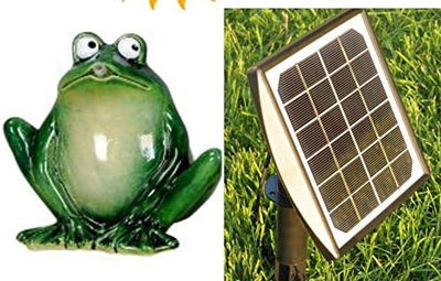 powershop11 Wasserspeier Frosch 16 cm dk.grün mit Solar