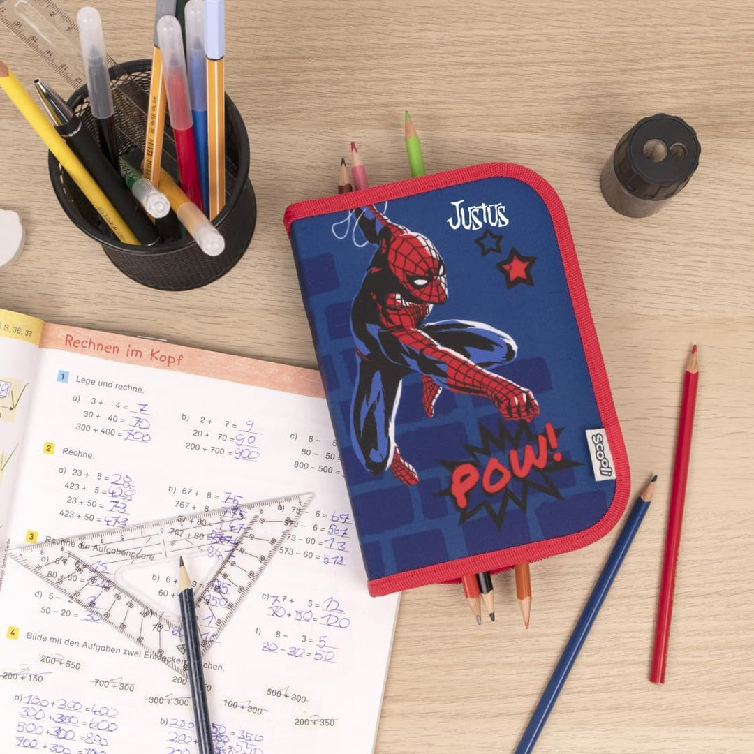 Undercover Gefüllte Federmappe Spider-Man mit Name personalisiert | Superhelden Federtasche Jungen m
