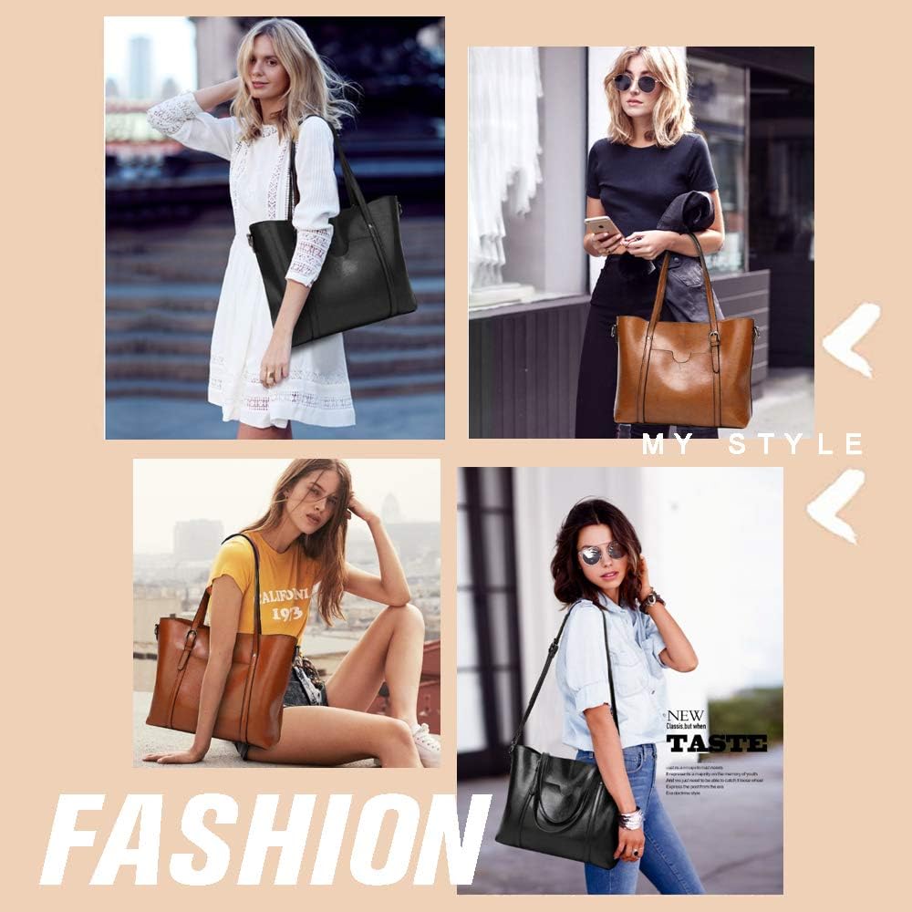 BestoU Damen Handtasche Leder Tasche Shopper Damen Handtaschen Gross Schule Schultertasche Frauen Um