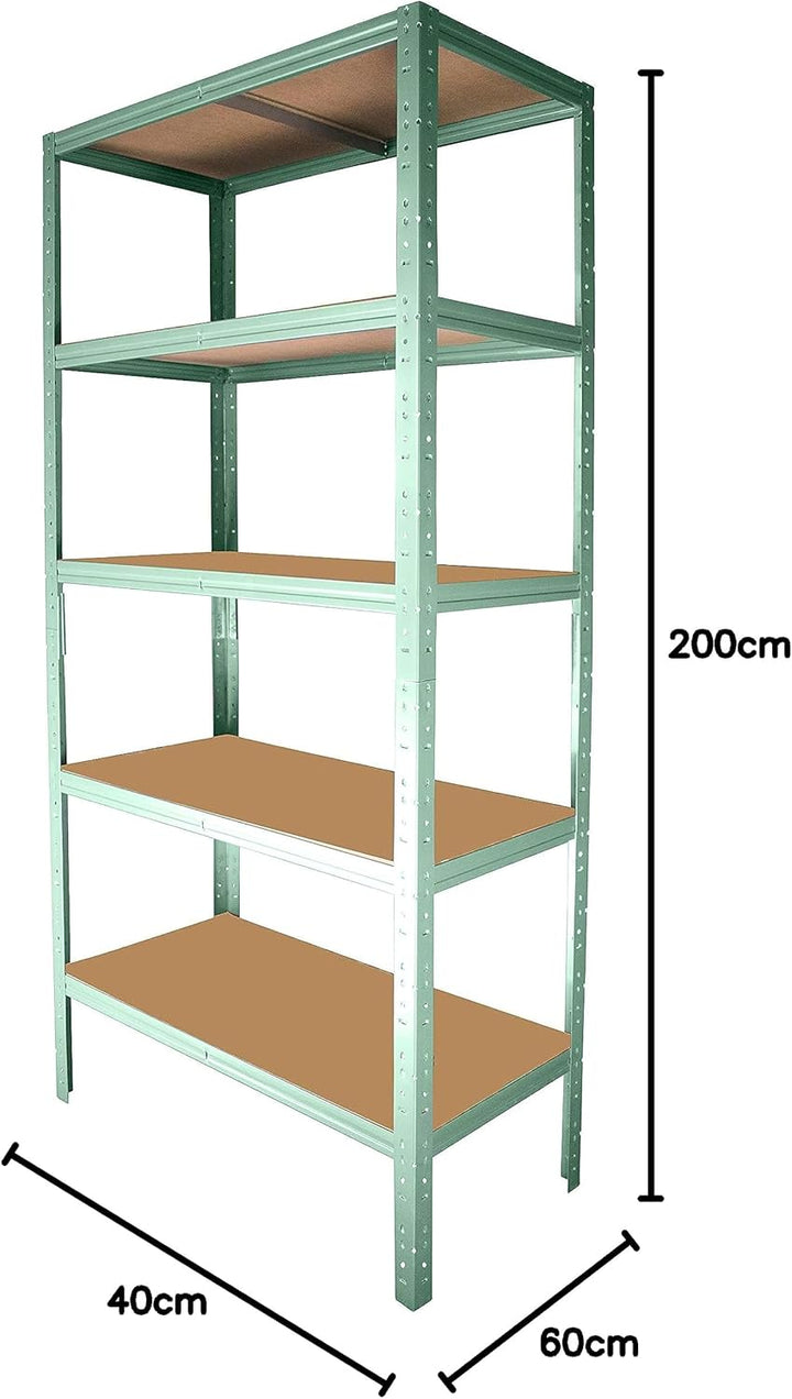 shelfplaza® 200x40x60cm Home Schwerlastregal grün/Metallregal mit 5 Böden/Kellerregal Metall, Garage