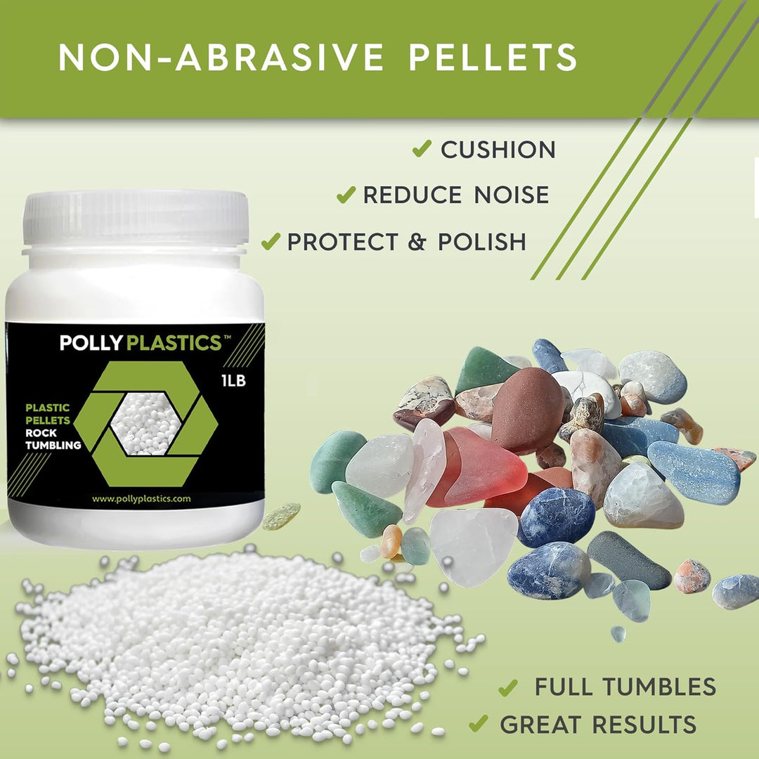 Polly Plastics Rock Tumbler Tumbling Media Grit Kit in Heavy Duty Resealable Bags