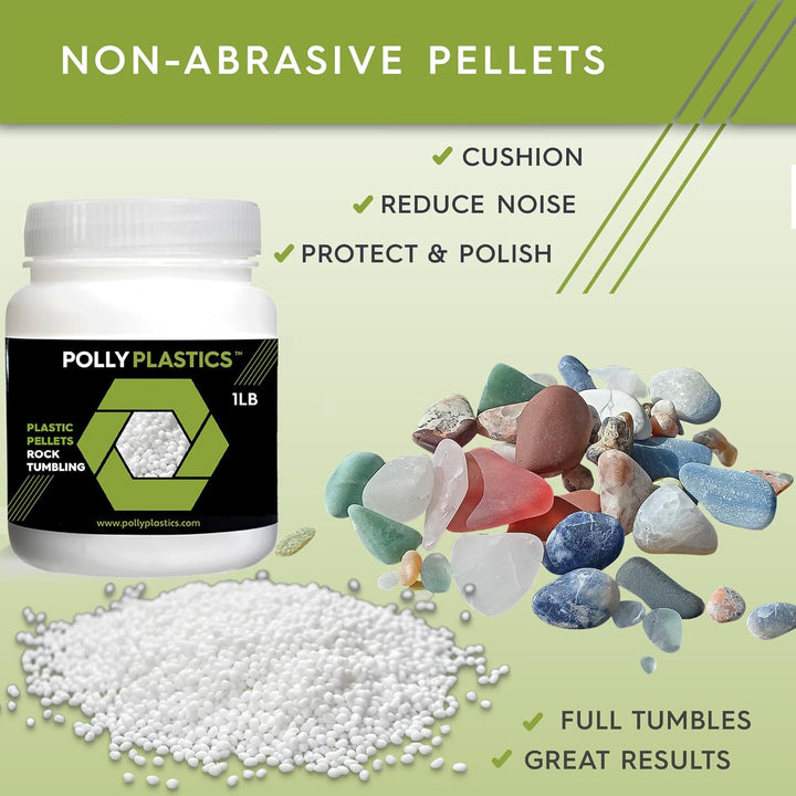Polly Plastics Rock Tumbler Tumbling Media Grit Kit in Heavy Duty Resealable Bags