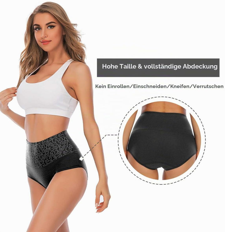 YaShaer Unterhosen Damen Baumwolle Hohe Taille Slips Hoher Taillenslip für Frauen Mehrpack, M Mehrfa