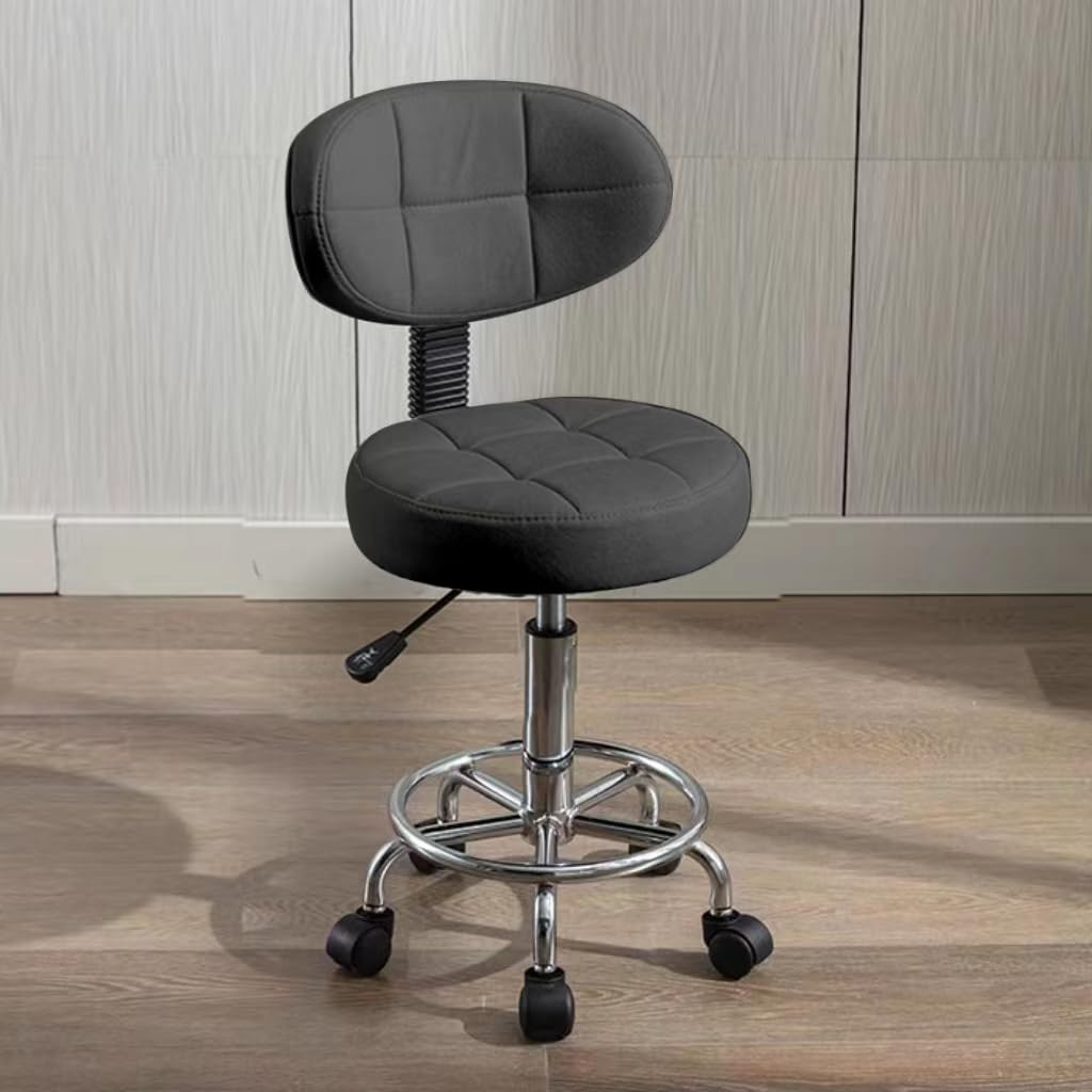 Moderner Bürodrehstuhl - Rollhocker mit Niedriger Rückenlehne und Höhenverstellung - Drehbare Arbeit