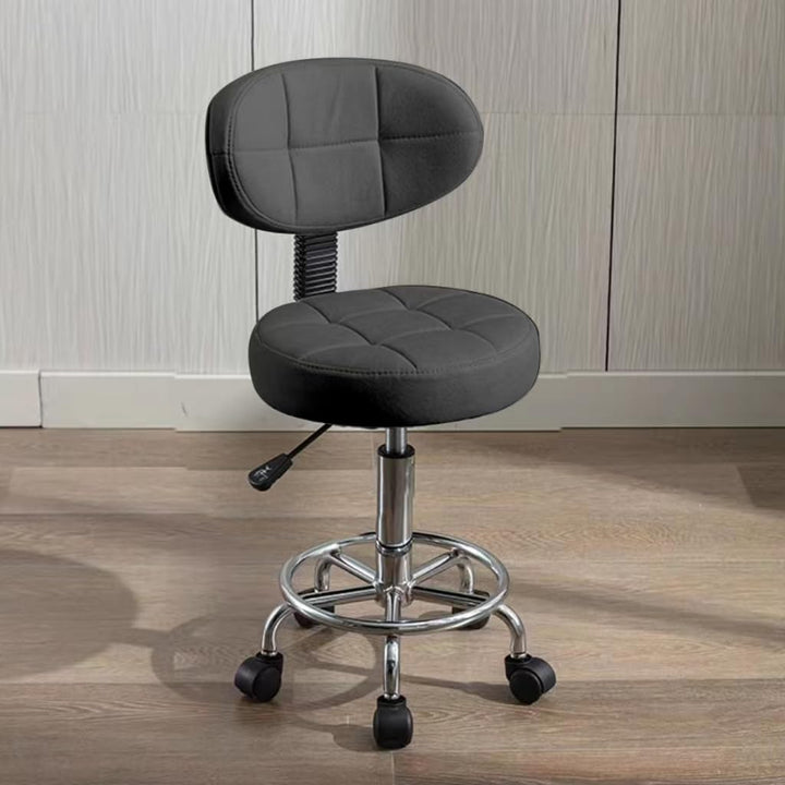 Moderner Bürodrehstuhl - Rollhocker mit Niedriger Rückenlehne und Höhenverstellung - Drehbare Arbeit