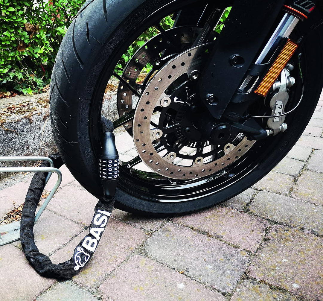 BASI | Fahrradschloss | Panzergliederschloss mit Logo | hohe Sicherheit | verriegelbar mit Zahlensch