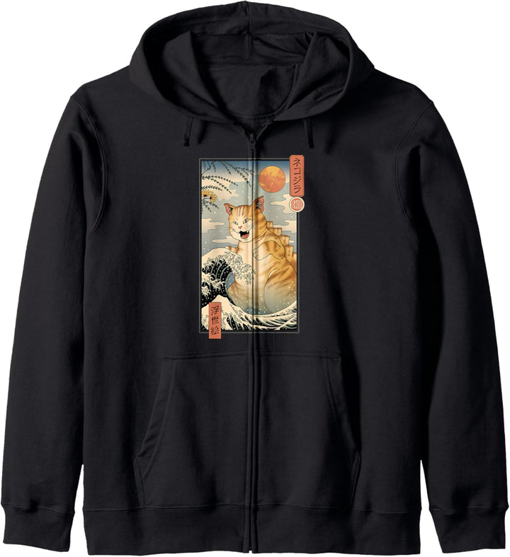 Catzilla Ukiyo-e Kapuzenjacke