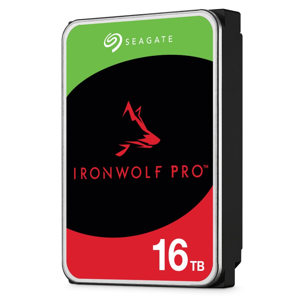 Seagate IronWolf Pro, NAS interne Festplatte 16TB HDD, 3.5 Zoll, 7200 U/Min, CMR, 256 MB Cache, SATA