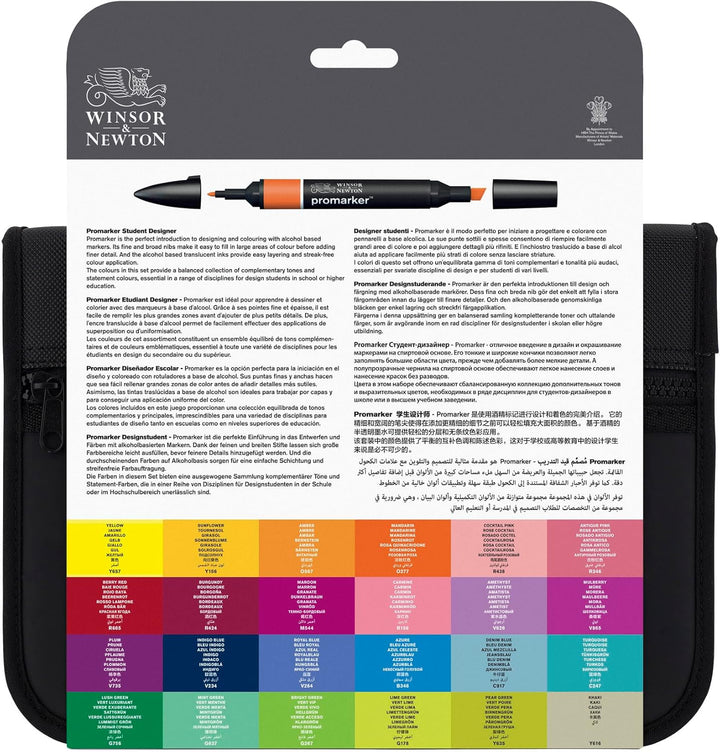 Winsor &amp; Newton 0290030 ProMarker (im Wallet, Professioneller Layoutmarker - 2 Spitzen, fein und bre