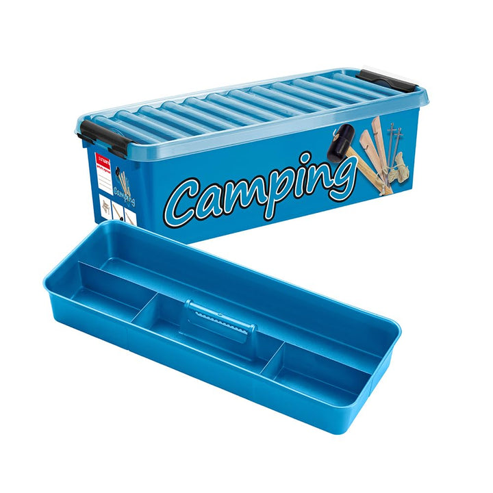 Sunware Q-line Aufbewahrungsbox klein 9,5L - 48,5x19x14,7cm - Kunststoff Aufbewahrungsbox mit Einsat