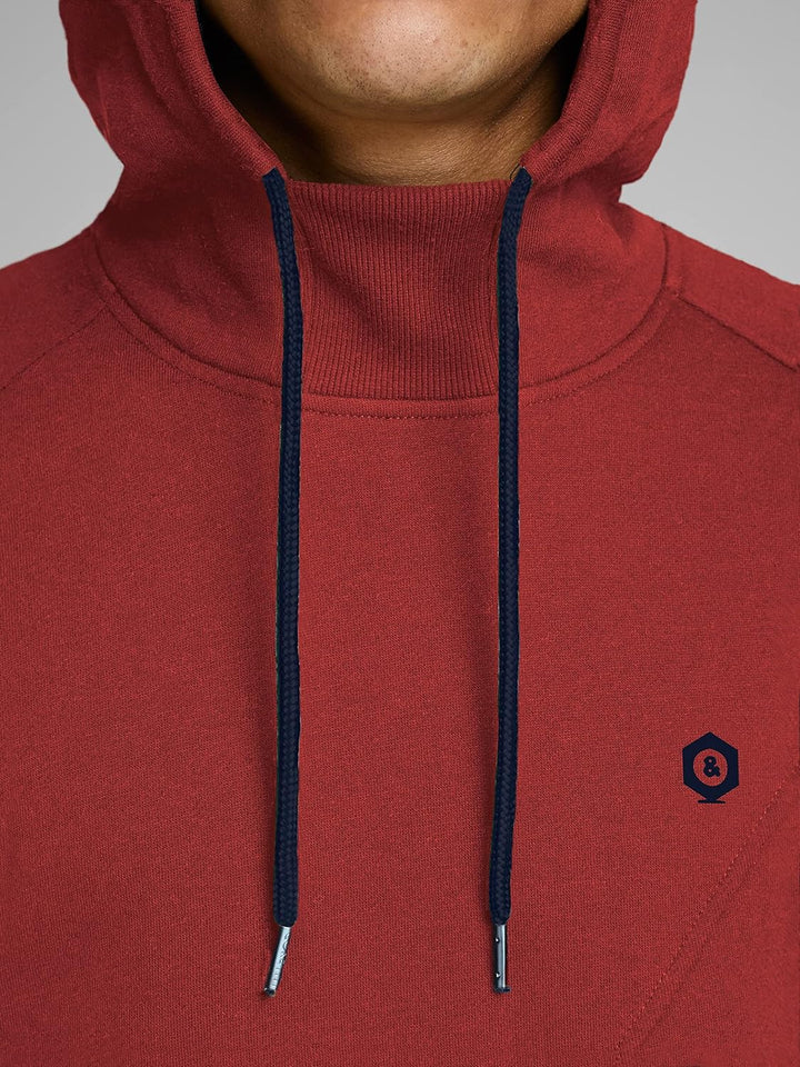 JACK & JONES Male Sweatshirt Detaillierter M Red Dahlia/Detail Navy Blazer, M Red Dahlia/Detail Navy