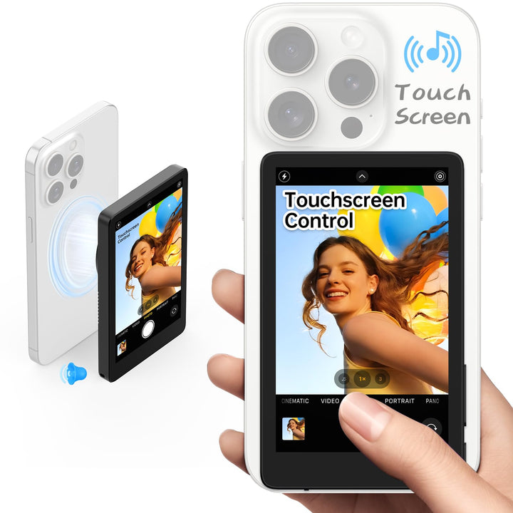 Rottogoon Selfie-Monitor Touchscreen für iPhone 7-16, 4 Zoll 4 K 30 fps, magnetischer Rückkamera-Mon