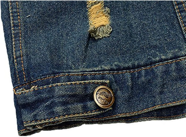 Herren Beiläufiger Denim Weste Jacke Klassische ärmel Dünne Jacken XS Blau, XS Blau