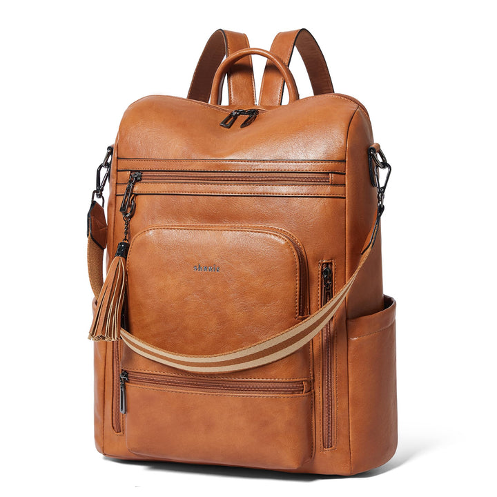Shrrie rucksack damen elegant geeignet für 15,6Zoll-Notebooks Langlebig wasserdicht Damen aus Leder