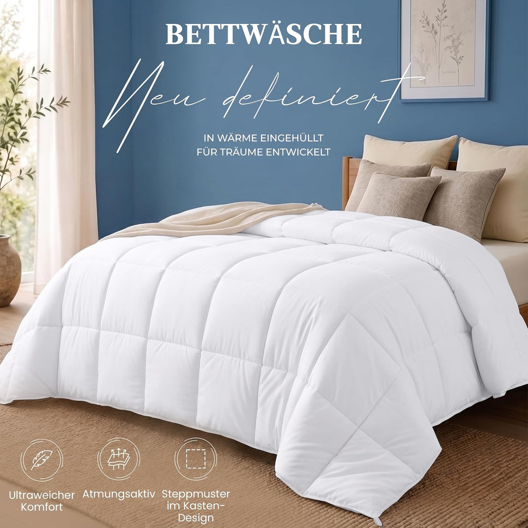 Utopia Bedding Bettdecke 200 x 220 cm, Ganzjahres-Bettdecke, Leichte Bettdecke mit Polyesterfüllung,