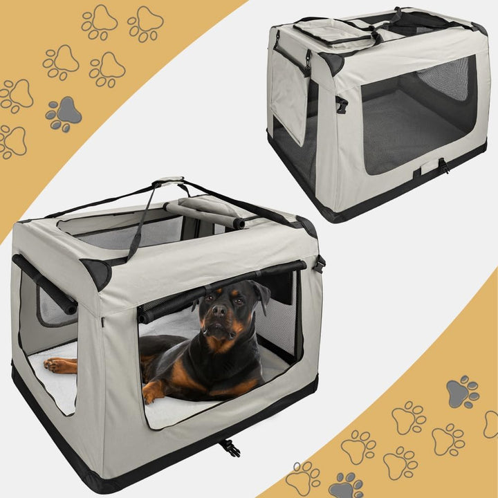 Petigi Faltbare Hundebox Transporttasche Transportbox Auto für Katze Hunde Grosse Kleine Box Bag Bed