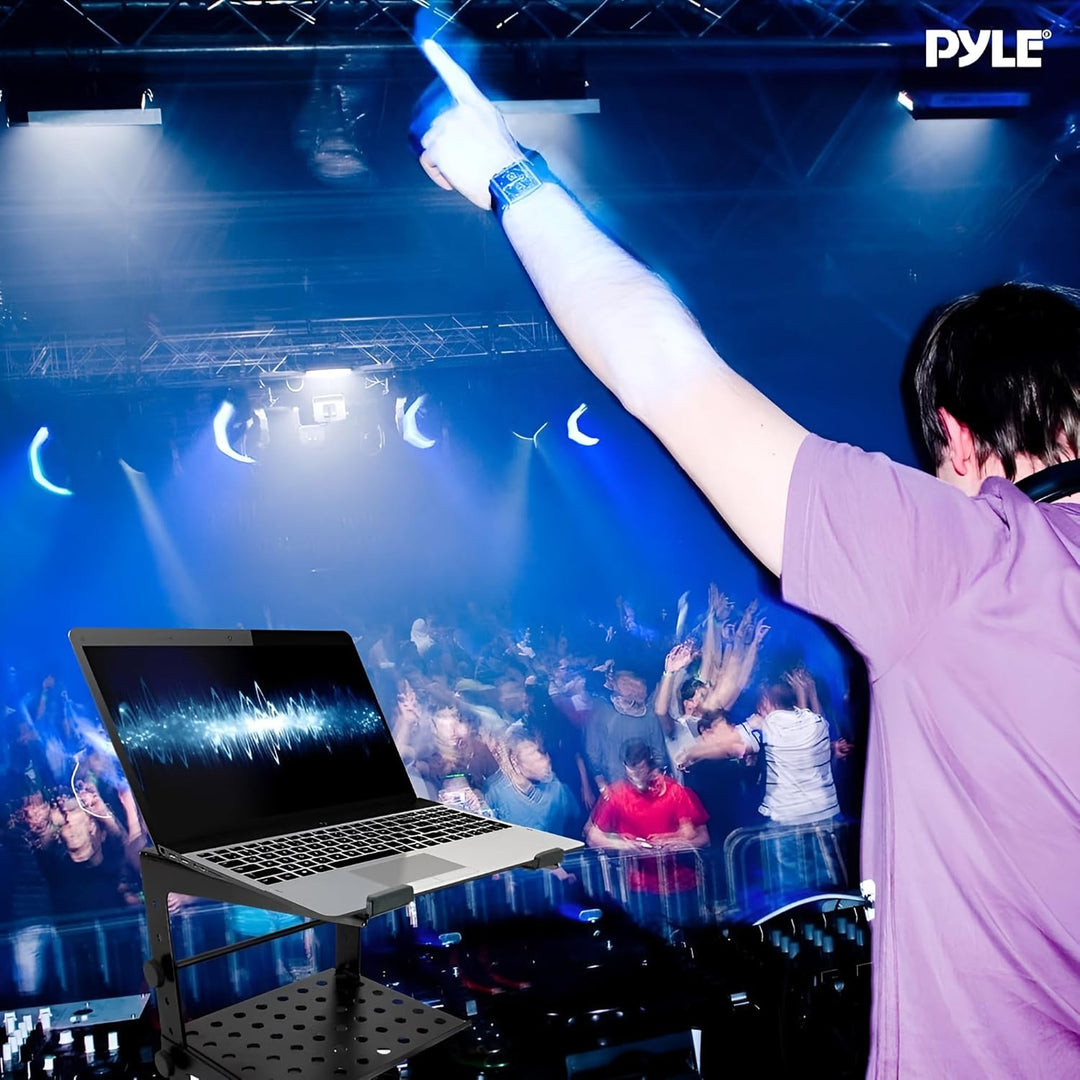 Pyle Laptop Ständer Höhenverstellbar – Klappbarer Halter für DJ-Pult & Schreibtisch, ergonomisch, mi