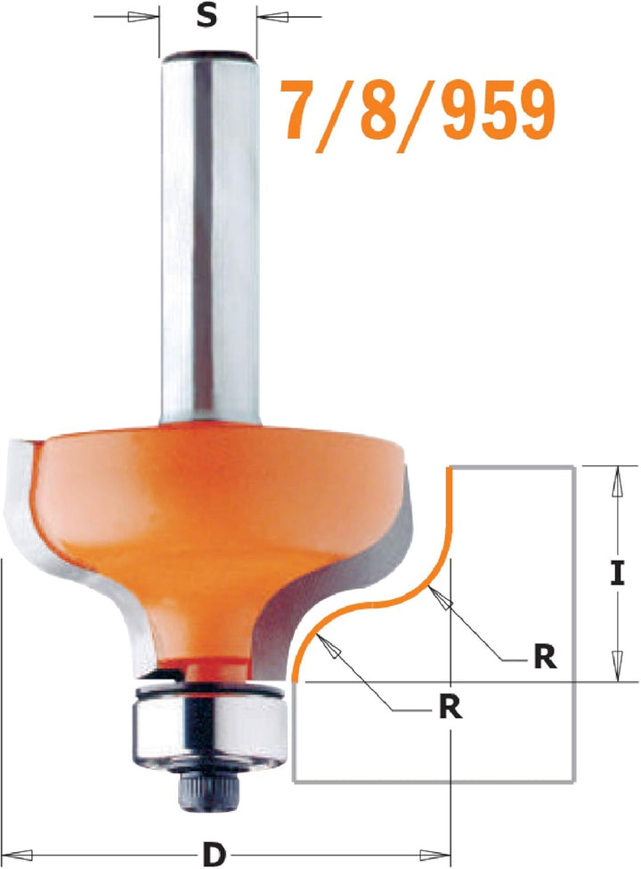 CMT ORANGE TOOLS 960.564.11 - PROFIL-FRÄSERM/ANLAUF. HM S=12 D=38.1 R=6.4