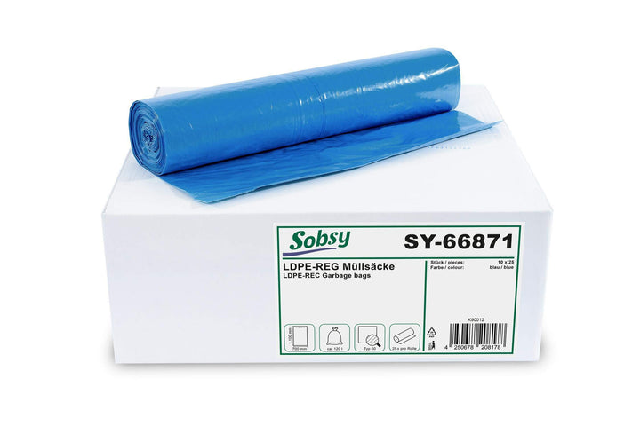 Müllsäcke Ldpe-Reg, Typ 60, Blau, Gerollt, 120l