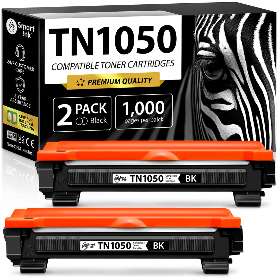 Smart Ink kompatible Tonerkartusche als Ersatz für Brother TN1050 TN-1050 TN 1050 (2 Schwarz Multipa