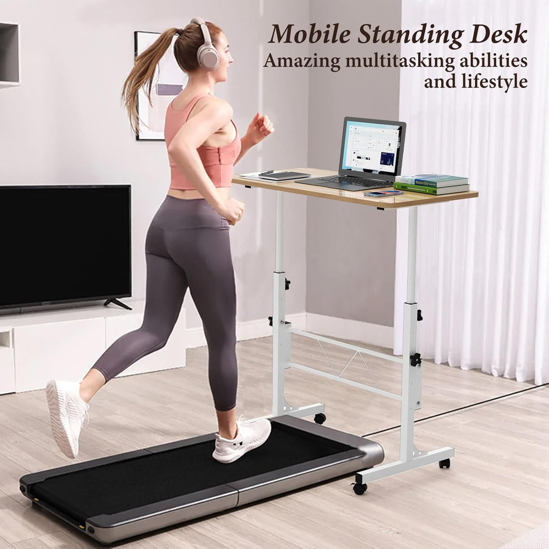 80x40cm Laptoptisch mit Rollen, Laptoptisch Höhenverstellbarer 69-110 cm, Computertisch Mobiler Steh