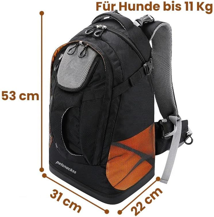 Hunderucksack EasyGo - Bis 11 Kg | Haustier Tragetasche für 2-11kg Hunde und Katzen weich, faltbar |