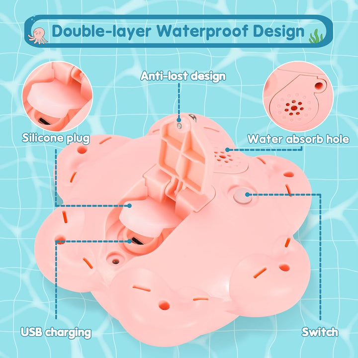 Gigilli Octopus Bath Badewannenspielzeug Baby Badespielzeug,Wiederaufladbares Oktopus Badewanne Spie