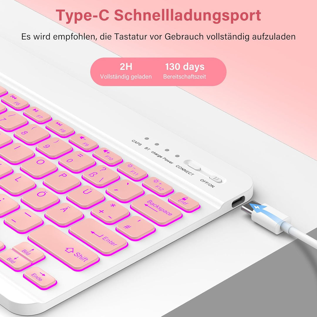 CC Store Hülle mit Tastatur für iPad Air 13 Zoll M3 2025/M2 2024, iPad Pro 12.9 Zoll 6/5/4/3 Gen, Ma