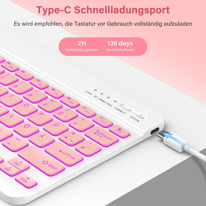 CC Store Hülle mit Tastatur für iPad Air 13 Zoll M3 2025/M2 2024, iPad Pro 12.9 Zoll 6/5/4/3 Gen, Ma