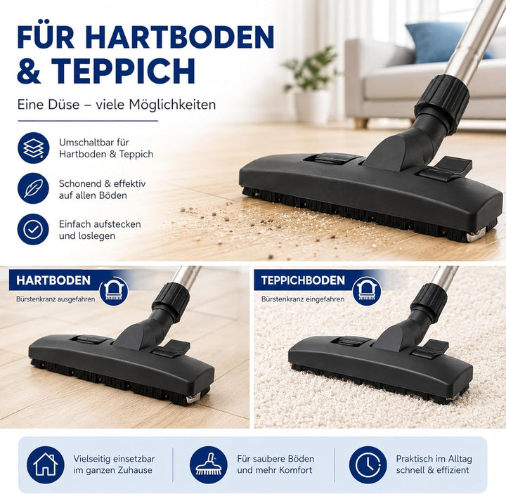 DeClean PREMIUM universale 30-37mm Staubsaugerdüse Kombidüse Hartbodendüse Rohre 30-37 mm kompatibel
