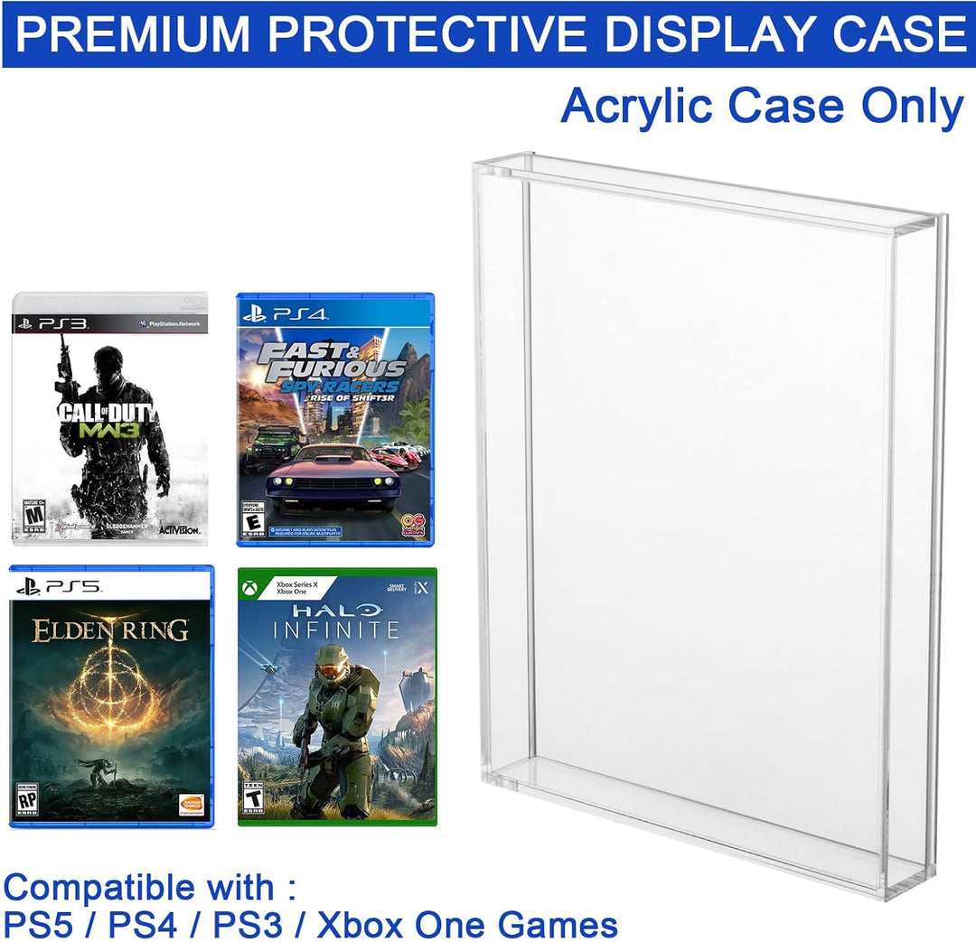CaSZLUTION Transparente Acryl-Schutzhülle für Videospielbox für PS3, PS4, PS5 und Xbox One, 3 mm dic