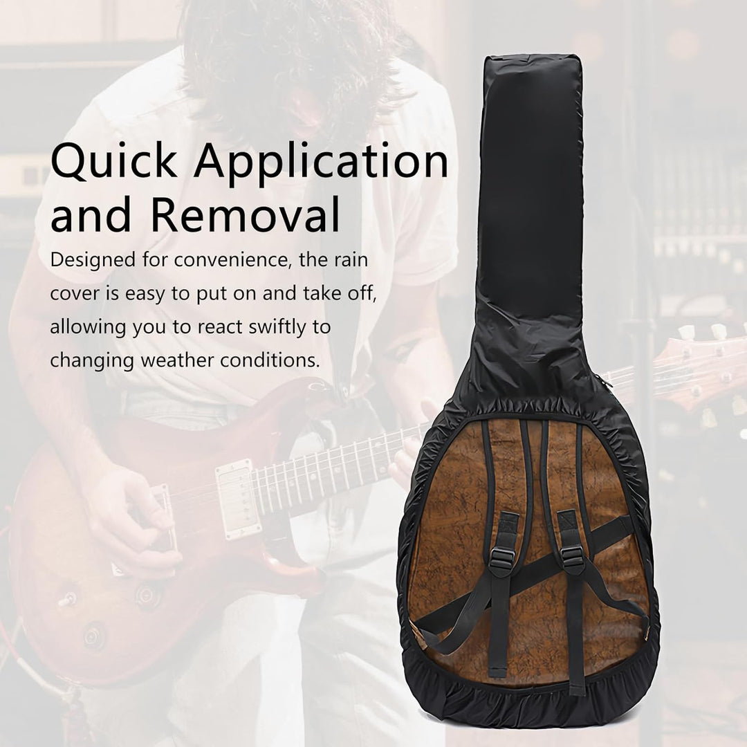 Regenschutz für E-Gitarren – wasserdichter Schutz mit leichtem und faltbarem Design, schwarz