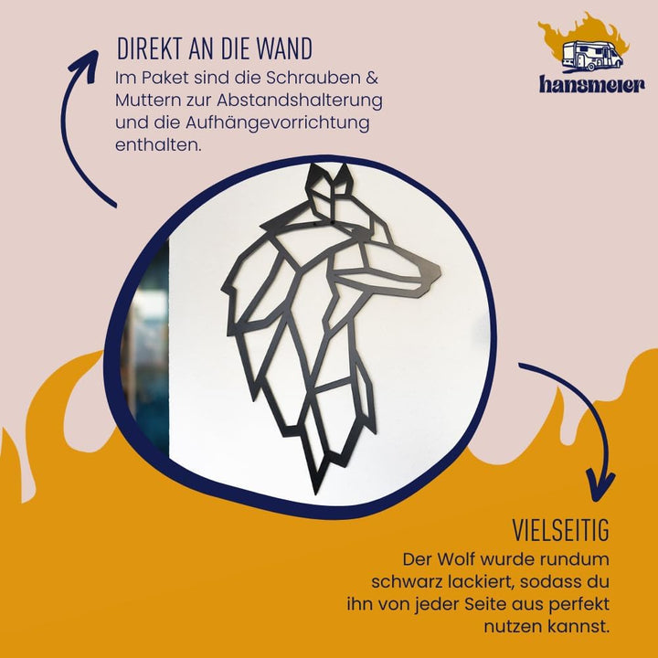 Hansmeier® Wanddeko aus Metall | 81 x 56 cm | Wasserfest | Für Aussen, Innen, Balkon &amp; Garten | Meta