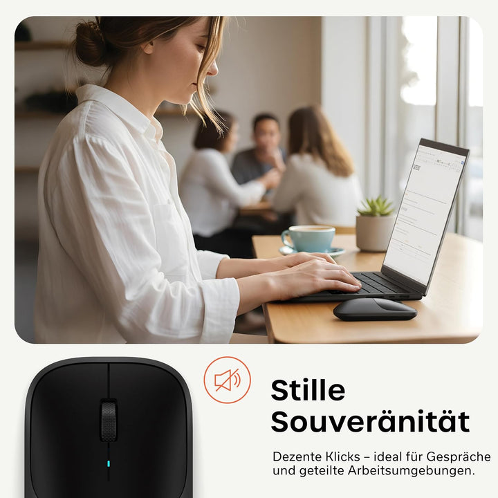 SATECHI Slim EX Kabellose Computermaus, Multi Device Bluetooth & 2,4-GHz für macOS, Windows, iPadOS