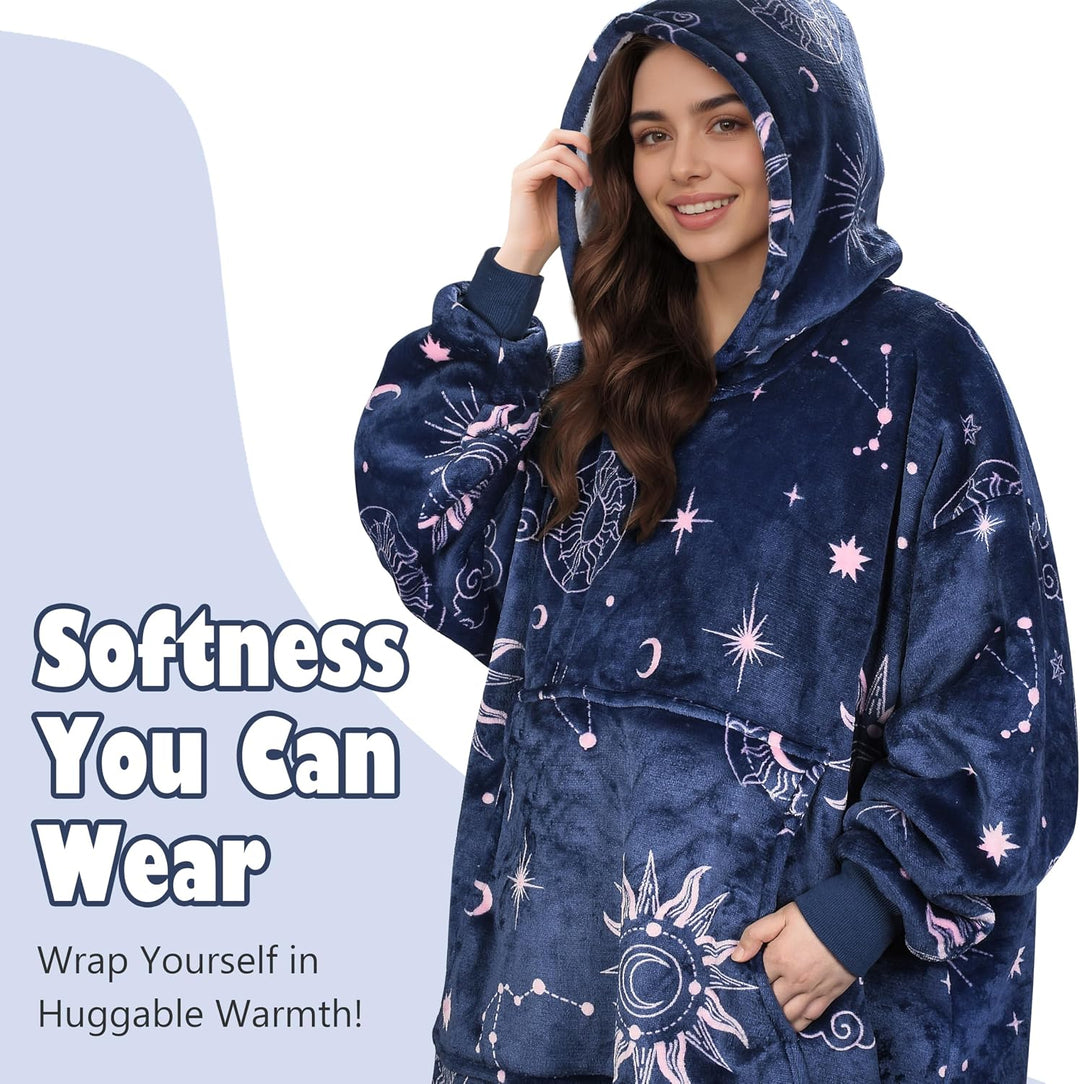Catalonia Classy Oversized Sherpa Hoodie Decke, grosses Kapuzen-Sweatshirt für Frauen, weiche gemütl