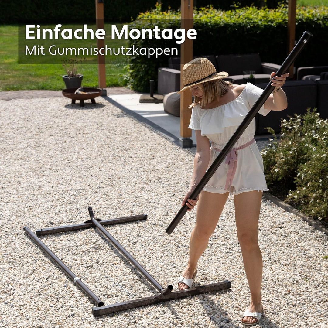 VITA5 Hängematte mit Gestell und Tisch - Hängematte Outdoor für den Garten, Pool & Balkon - Grosszüg