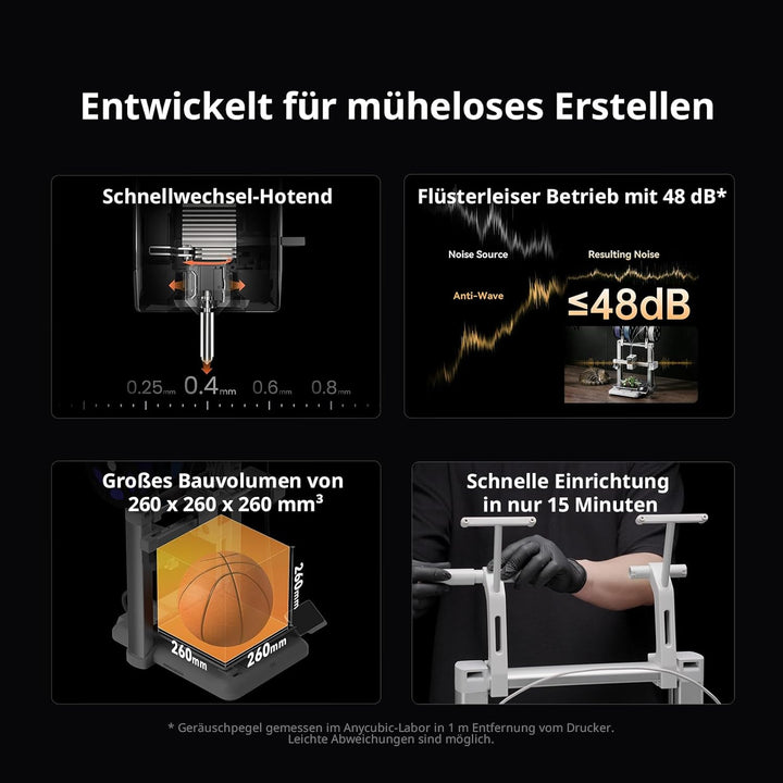 Anycubic Kobra X 3D Drucker Mehrfarbig, Weicher und Harter Multifilamentdruck, Verbesserte Auto Leve