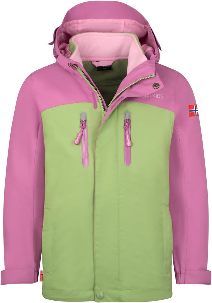 Trollkids Girls Bryggen 3in1 Jacket 164 Mallow Pink, 164 Mallow Pink