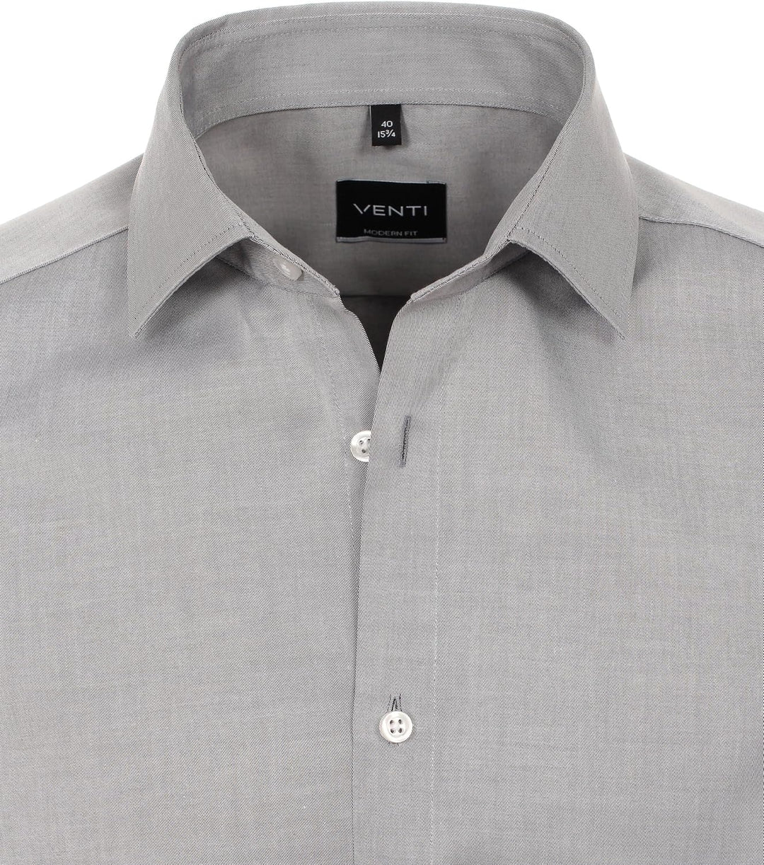 Venti Herren Twill Hemd unifarben extra Langer Arm 72cm Modern Fit 39 Grau, 39 Grau