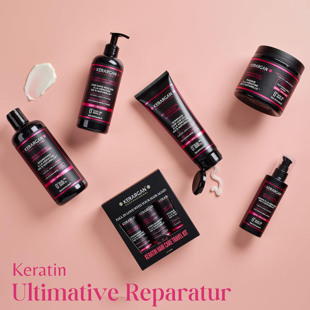 Kerargan - Duo Ultra Reparatur Shampoo & Maske mit Keratin für strapazierte und gestresste Haare - N
