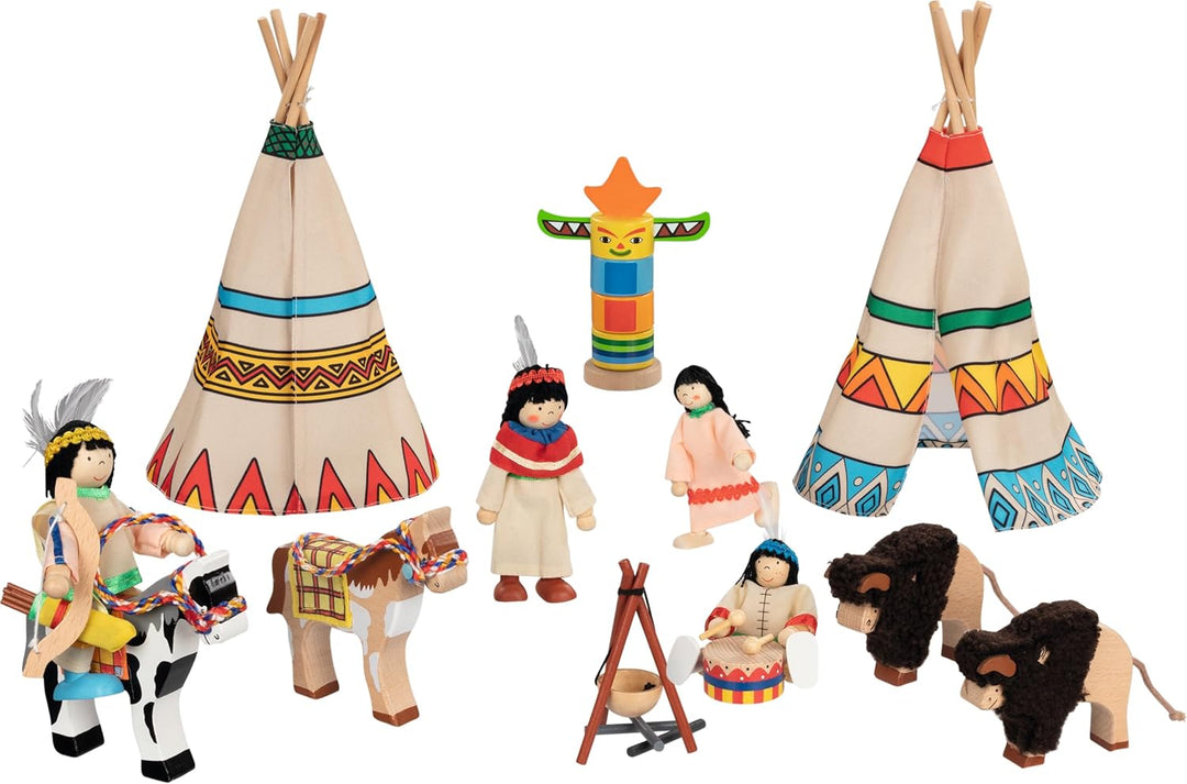 TOYS pure Indianerlager, 4 Biegepuppen