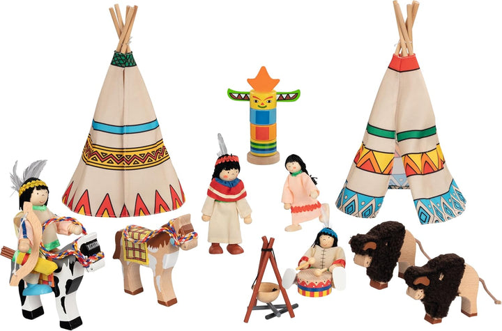 TOYS pure Indianerlager, 4 Biegepuppen