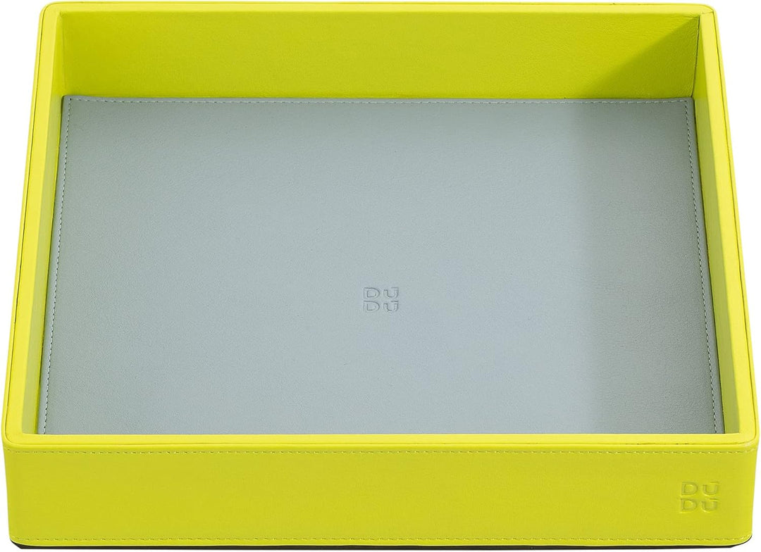 DUDU Taschenleerer aus Leder Bunt Design für den Eingang Ablageschale mit Geschenkbox Lime, Lime