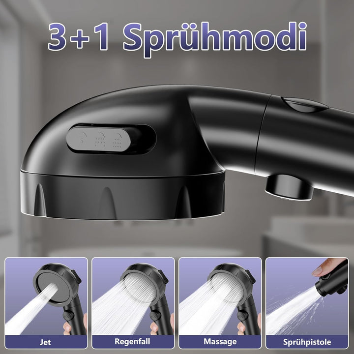 KAIYING 1080° Drehbare Waschtischarmatur mit Temperaturanzeige (Batterielos) (Schwarz) & KAIYING Was