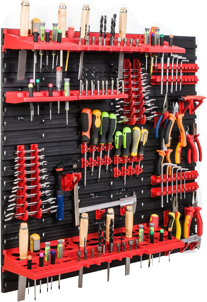 SimpleThing Lagersystem Werkstattregal | 78 x 78 cm | | Wandregal mit Werkzeughalterungen - Wandplat