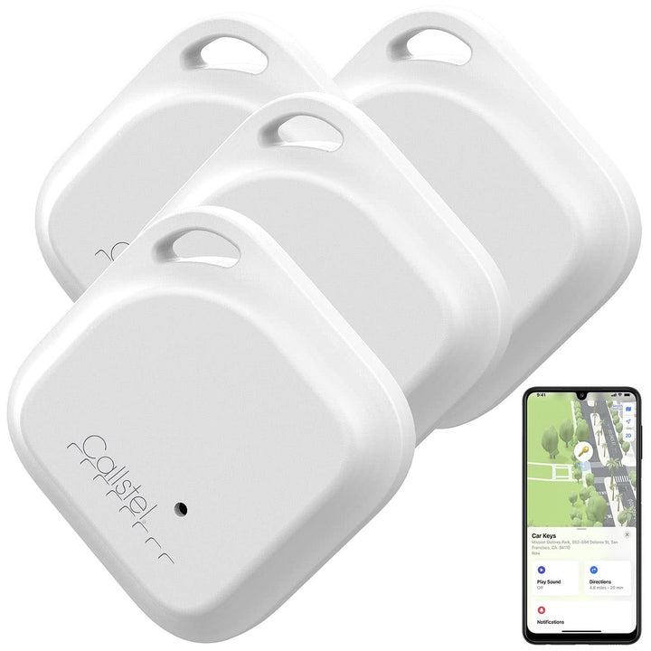 Callstel Keyfinder: 4er-Set Schlüssel- & Gegenstandsfinder, Apple-AirTag-kompatibel, MFi (Ortungstra