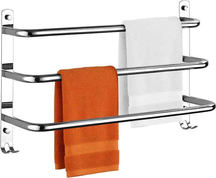 HONPHIER Handtuchhalter Handtuchstangen Edelstahl mit Haken Handtuchstange Bad Wandmontage Handtuchh
