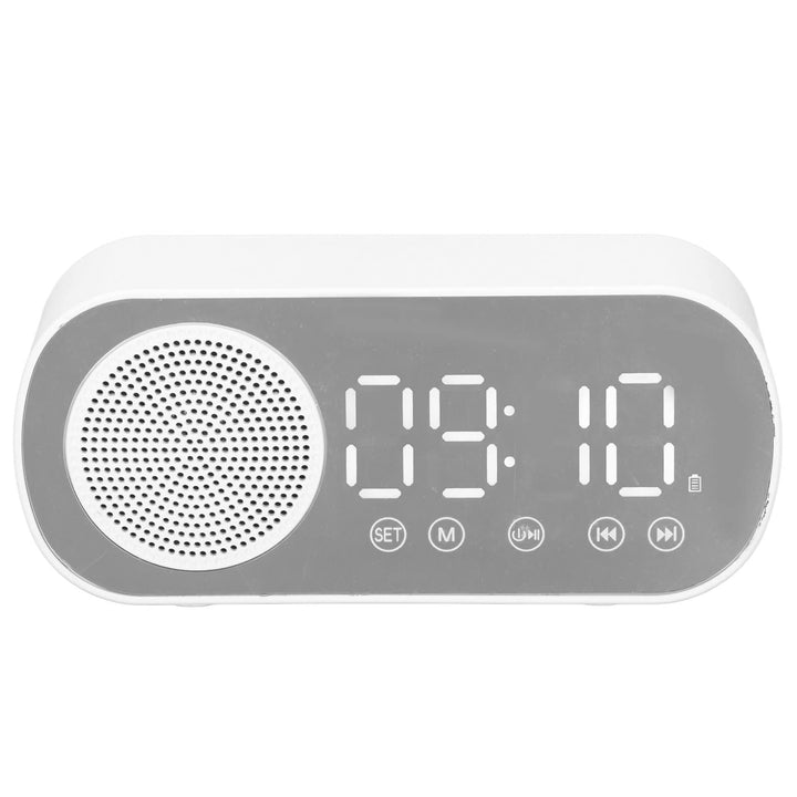Digitaler Radiowecker, Lautsprecher-Spiegeluhr, HIFI-FM-Radio, Wiederaufladbare Bluetooth 5.0-Lautsp